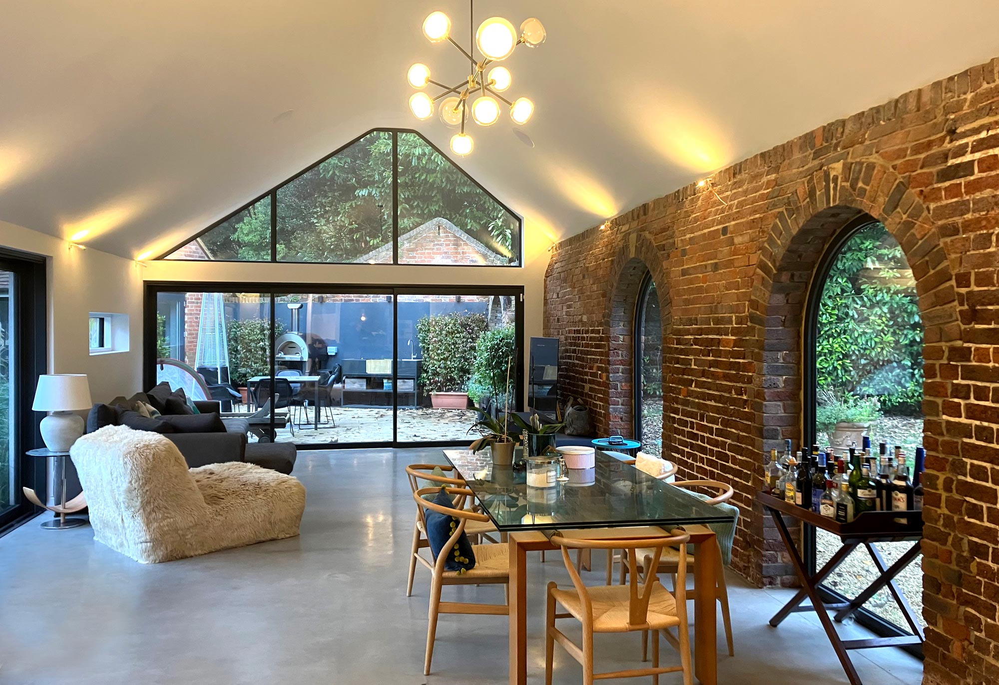 Interior looking through to courtyard beyond