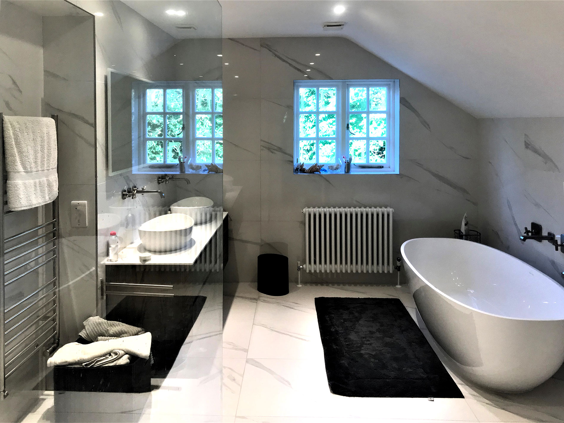 Bespoke designer bathroom installed in Cobham