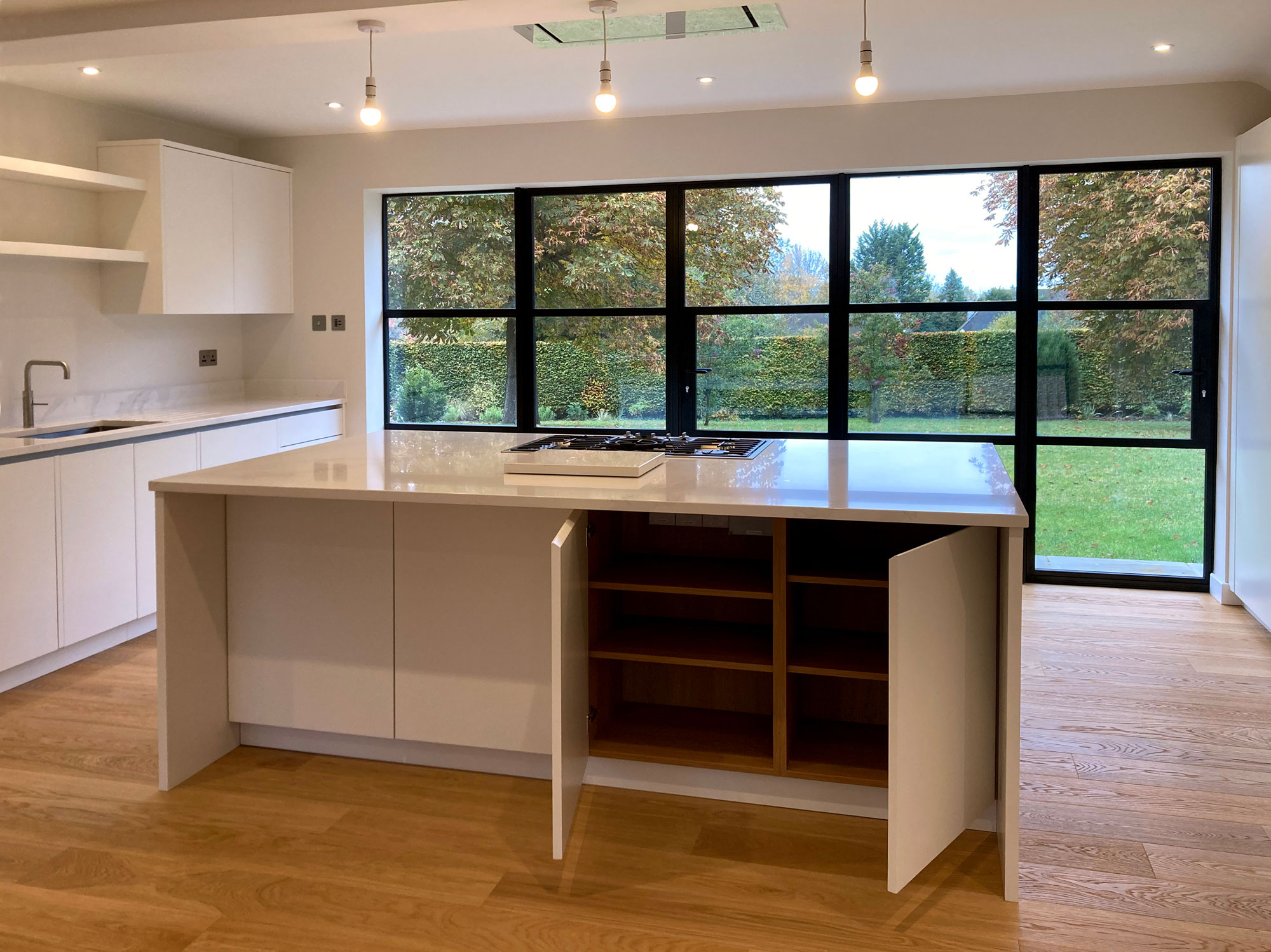 bespoke kitchen with crittall doors